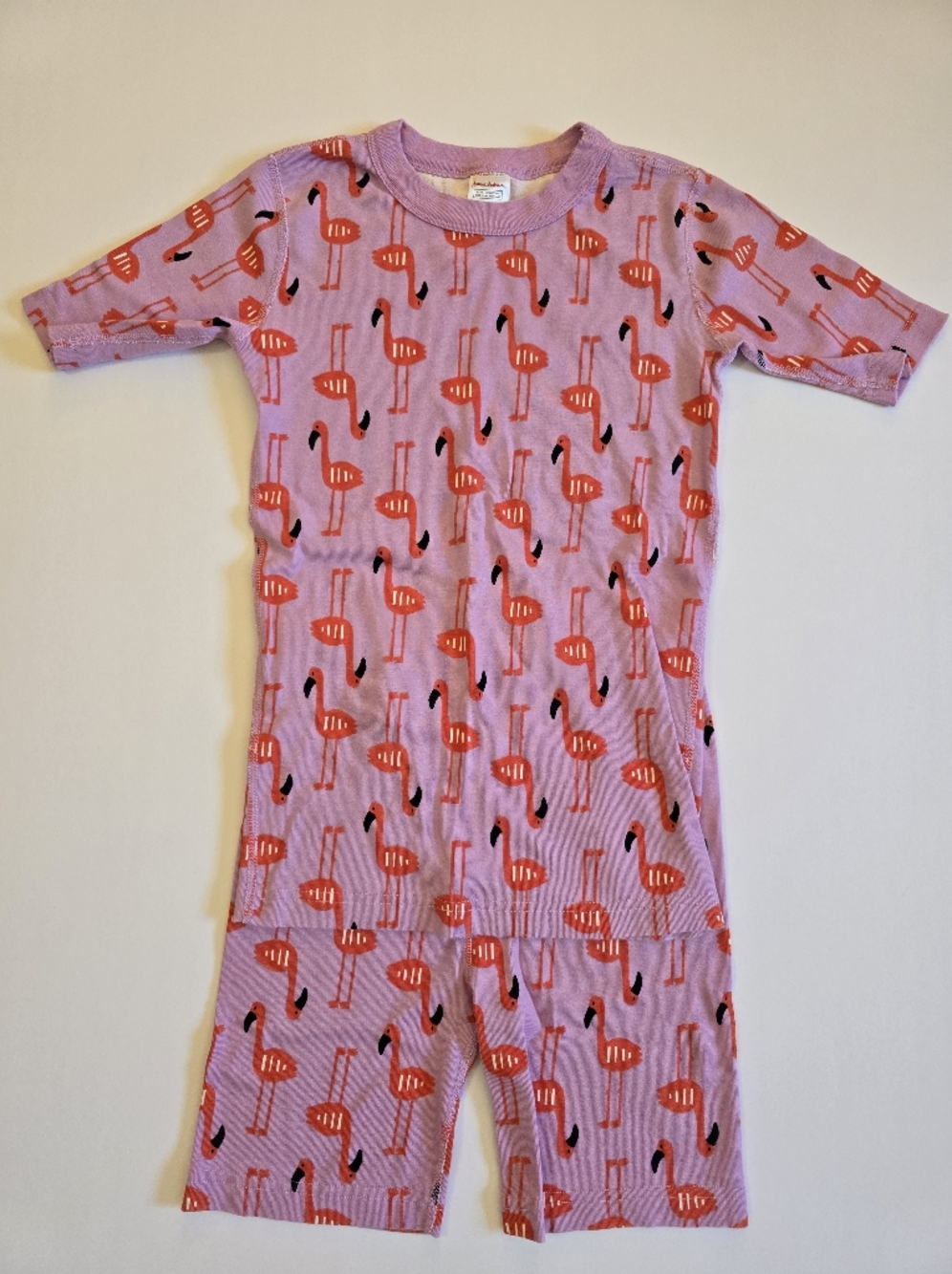 NWOT Hanna Andersson Girls 160 (14-16) Pink Flamingo Short John Pajamas